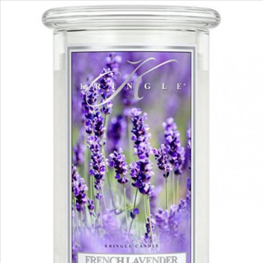  Kringle Candle - French Lavender - duży, klasyczny słoik (623g) z 2 knotami Świeca zapachowa